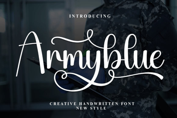 Armyblue: A Modern Script Typeface for Editorial Design